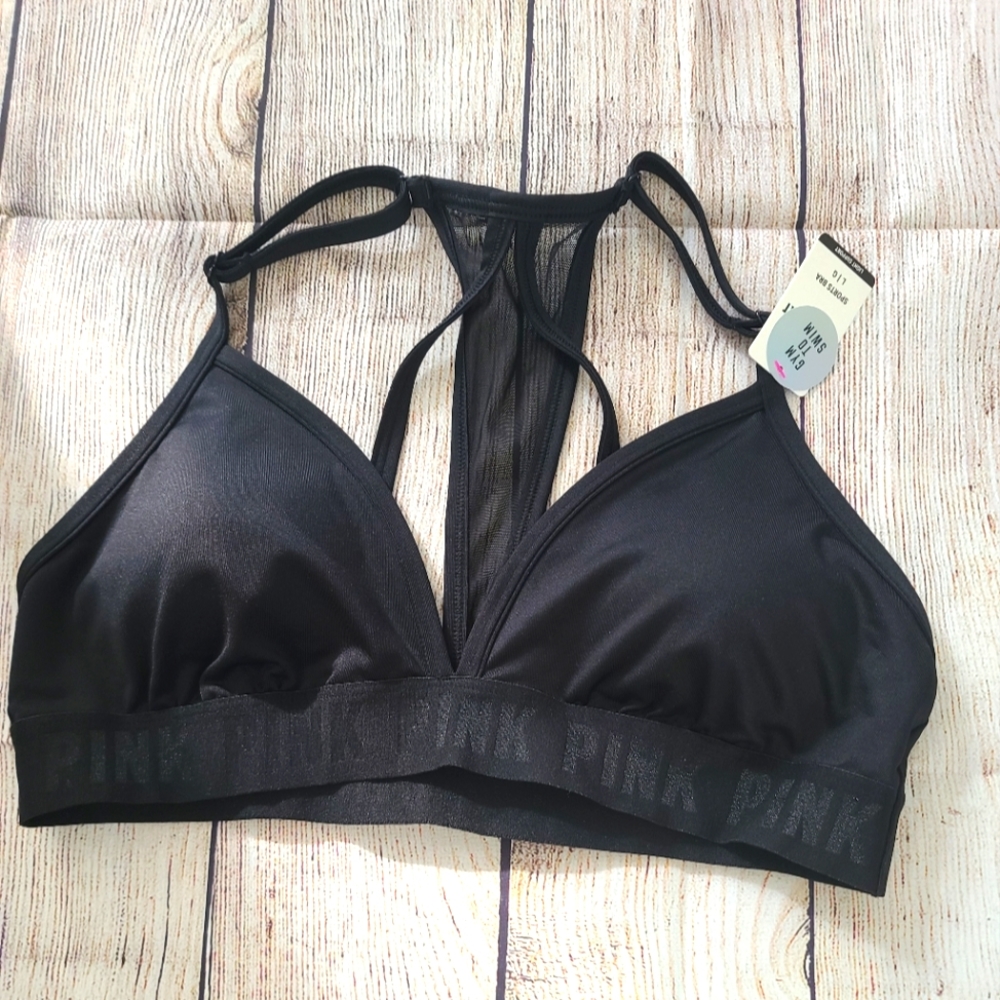 Pink- gym to swim sports bra